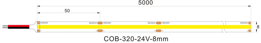 5M DC24V 12W DOT FREE COB LED STRIP IP20 (3K/4K) - Image 3