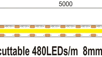 1M DC12V 12W DOT FREE COB LED STRIP IP20 (3K/4K/6K)