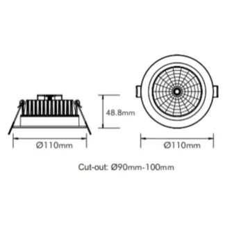 13W 90MM CUTOUT LED DOWNLIGHT (DL1755-TC)