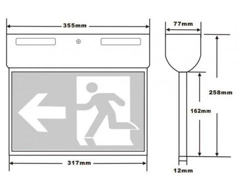 SLIM SURFACE MOUNT BLADE EXIT LIGHT 24M - Image 3