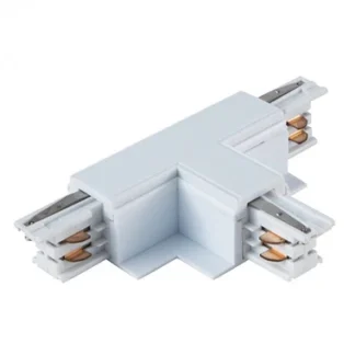 4 WIRE RECESSED 'T' TRACK JOINER - LEFT, WHITE