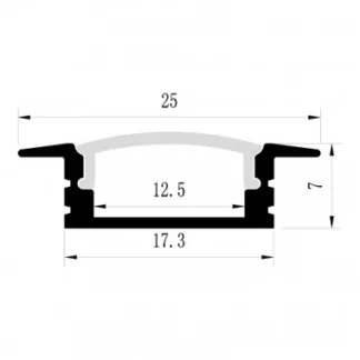 1M A001 ALUMINIUM RECESSED PROFILE