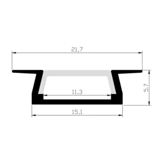 1M A005 RECESSED ALUMINIUM PROFILE