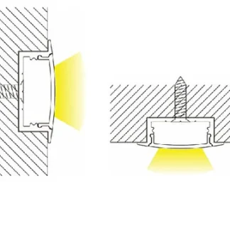 1M A013 WIDE RECESSED ALUMINIUM PROFILE