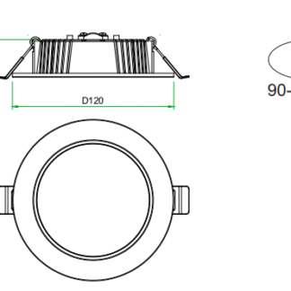 10W 90MM CUTOUT LOW PROFILE (DL1072-TC)