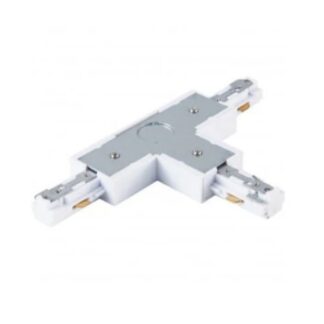 3 WIRE SURFACE 'T' TRACK JOINER - WHITE, LEFT