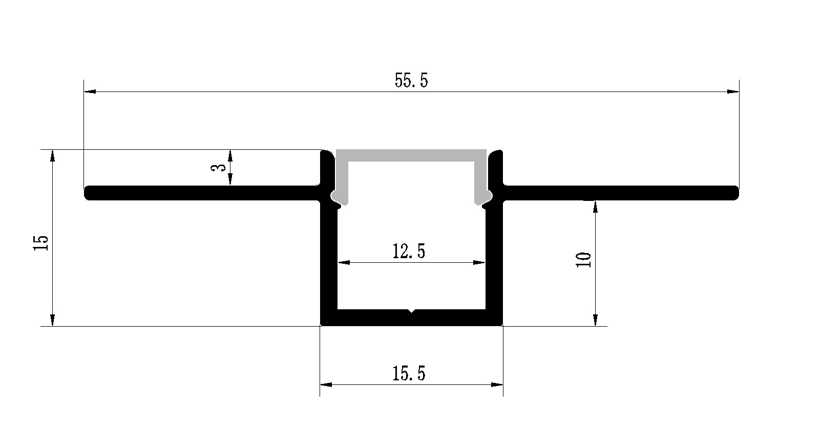 1M P5615 PLASTER ALUMINIUM PROFILE - Image 2
